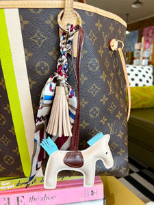 Horse Scarf Bag Charm - Taupe