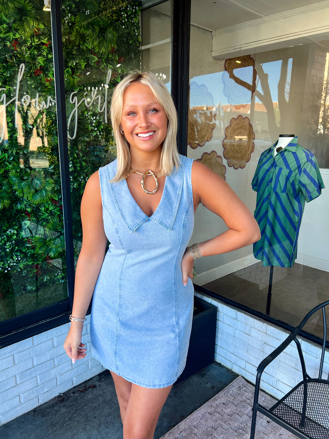 Anderson Collared Sleeveless Denim Dress Anderson Collared Sleeveless Denim Dress