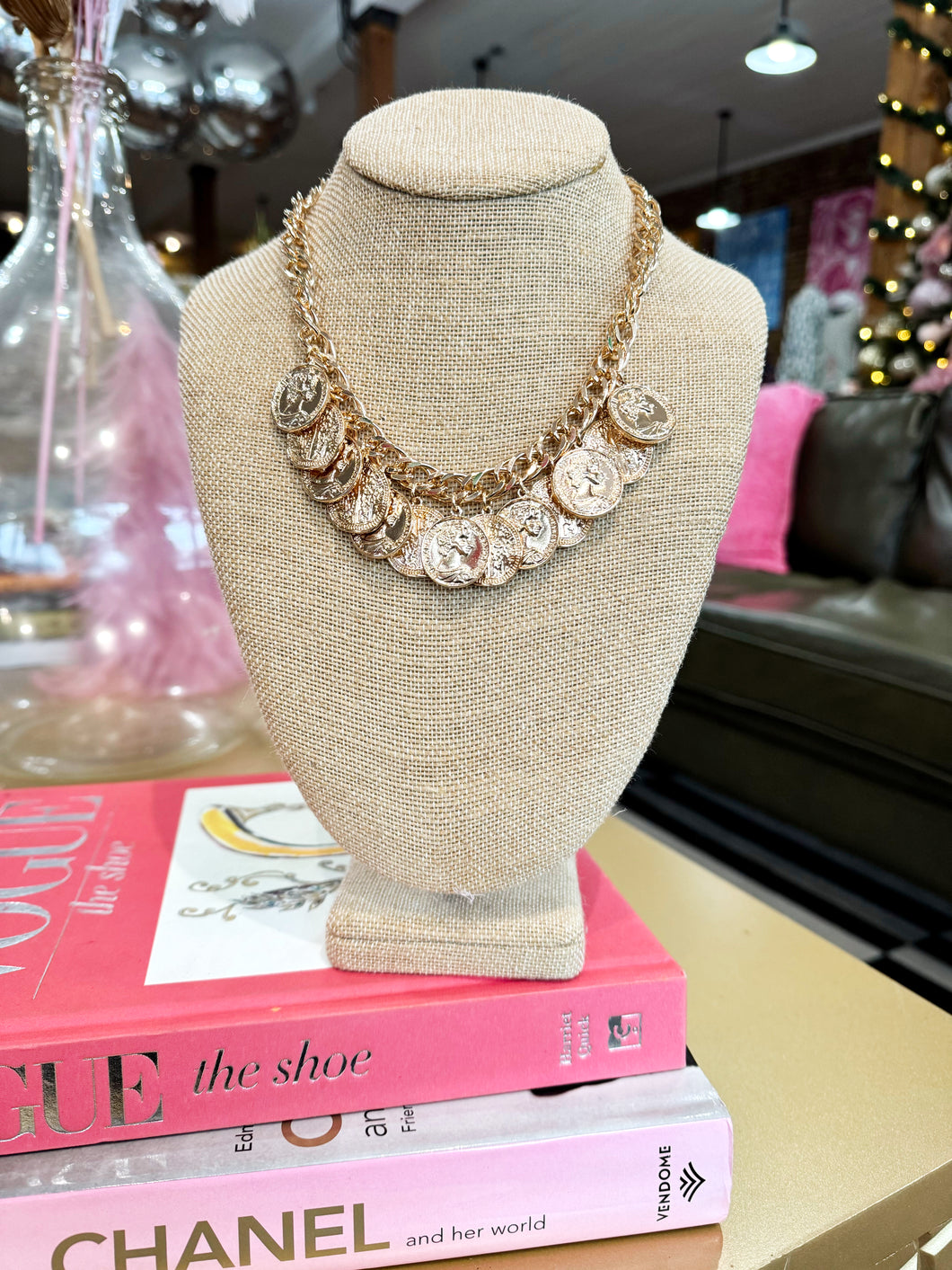 Gold Multi Coin Necklace
