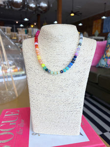Multi-Color Gold Beaded Necklace