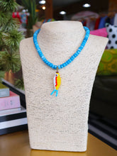 Load image into Gallery viewer, Rondelle Beaded Seed Bead Fish Necklace - Blue Multi
