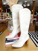 Load image into Gallery viewer, Bonnye Tall Heel Boots- Ivory
