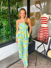 Load image into Gallery viewer, Melanie Floral Strapless Pant Set - Blue/Green Multi
