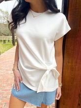 Load image into Gallery viewer, Parker Luxe Soft Side Knot Top- White
