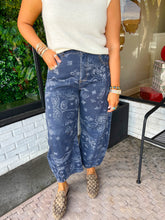 Load image into Gallery viewer, Oakley Bandana Printed Barrel Jeans- Dark Navy
