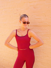 Load image into Gallery viewer, Hannah Active Double Layered Tank Top- Burgundy/Cherry
