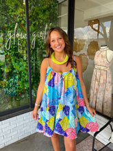 Load image into Gallery viewer, Lowen Bandana Printed Flowy Mini Dress - Multi
