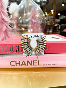 Gold Sequin Wing Earrings