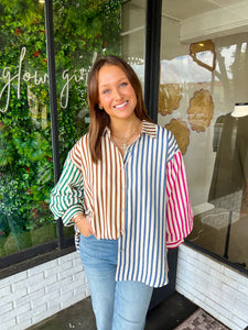 Jennings Multi Colored Stripe Button Up