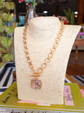 Load image into Gallery viewer, Gold Stone Pendant Toggle Necklace - Abalone
