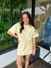 Load image into Gallery viewer, Eliza Stripe Skort Set- Yellow/Blue
