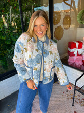 Load image into Gallery viewer, Whitney Floral Corduroy Button Up Jacket - Blue
