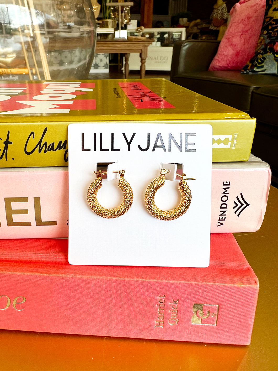 Dainty Gold Textured Hoops