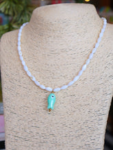 Load image into Gallery viewer, Dainty Glass Beaded Fish Necklace - White/Mint
