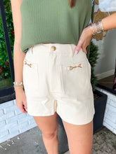 Load image into Gallery viewer, Julie Horsebit High Waist Shorts - Cream
