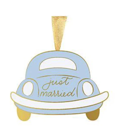 Just Married Ceramic Ornament