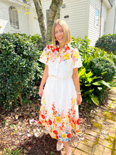 Load image into Gallery viewer, Annie Floral Crop Midi Skirt Set- White Multi
