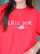 Load image into Gallery viewer, Lilly Jane 250 Flag Graphic- Red
