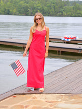 Load image into Gallery viewer, Cooper Stitch Detail Maxi Dress- Red
