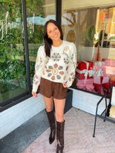 Load image into Gallery viewer, Layla Embroidered Floral Knit Sweater - Cream
