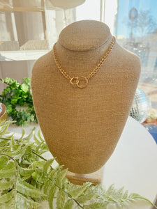 Gold Dainty Circle Clasp Necklace