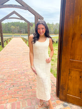 Load image into Gallery viewer, Averie Knit Crotchet Maxi Dress-Cream
