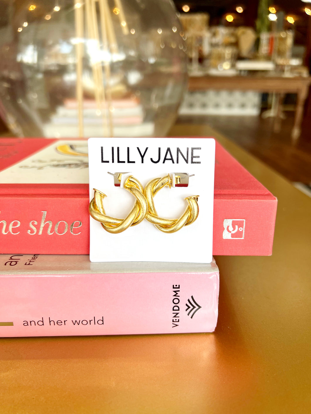 Worn Gold Twisted Hoops