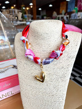 Load image into Gallery viewer, Various Scarf Charm Necklace -Gold Heart
