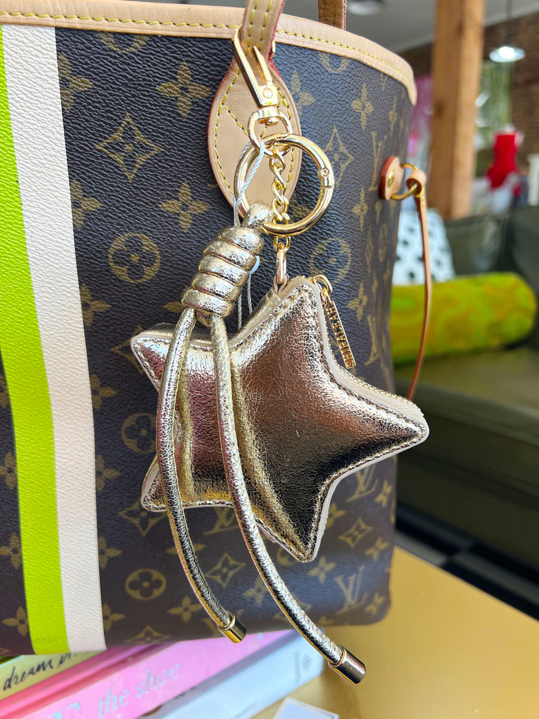 Gold Star Pouch Bag Charm