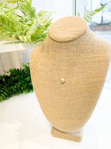 Dainty Worn Gold Ball Necklace