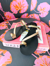 Load image into Gallery viewer, Brenda Flat Sandals - Nude/Gold
