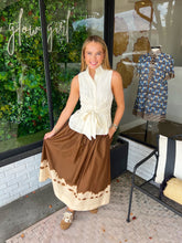 Load image into Gallery viewer, Campbell Tie Dye Midi Skirt- Brown
