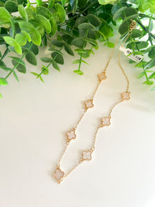 Cream Clover Chain Necklace