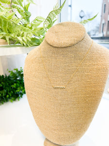 Dainty Gold Crystal Bar Necklace