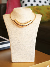 Load image into Gallery viewer, Gold Textured Tube Pendant Choker
