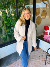 Load image into Gallery viewer, Deliah Solid Knit Shawl Cardigan -Taupe
