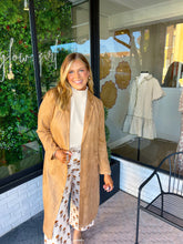 Load image into Gallery viewer, Iris Suede Long Sleeve Duster- Camel
