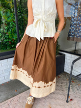Load image into Gallery viewer, Campbell Tie Dye Midi Skirt- Brown
