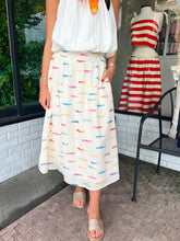 Load image into Gallery viewer, Merritt Rainbow Fish Midi Skirt- Ivory
