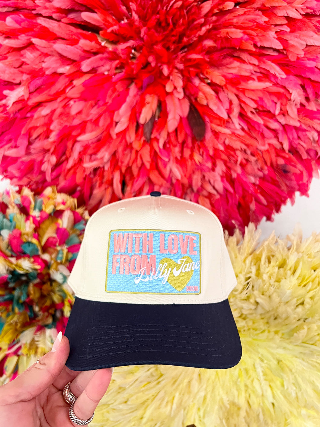 With Love From Lilly Jane Vintage Trucker Hat- Navy