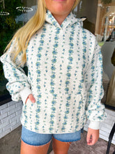 Load image into Gallery viewer, Lane Floral Printed Oversized Hoodie - Grey/Blue
