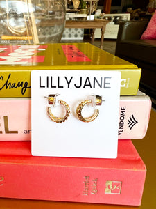 Gold Gradual Twist Textured Hoops