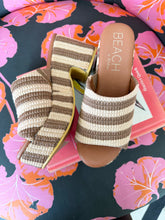 Load image into Gallery viewer, Terry Brown Stripe Platform Sandals
