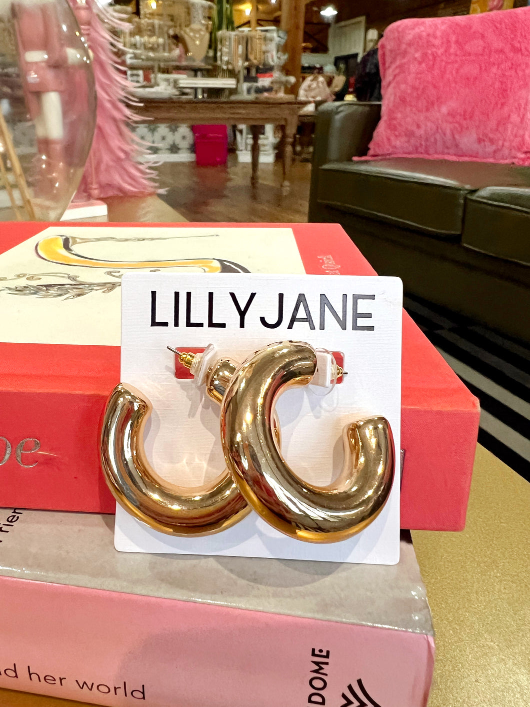 40mm Gold Thick Open Hoops