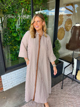 Load image into Gallery viewer, Adair Striped Button Up Midi Dress- Brown
