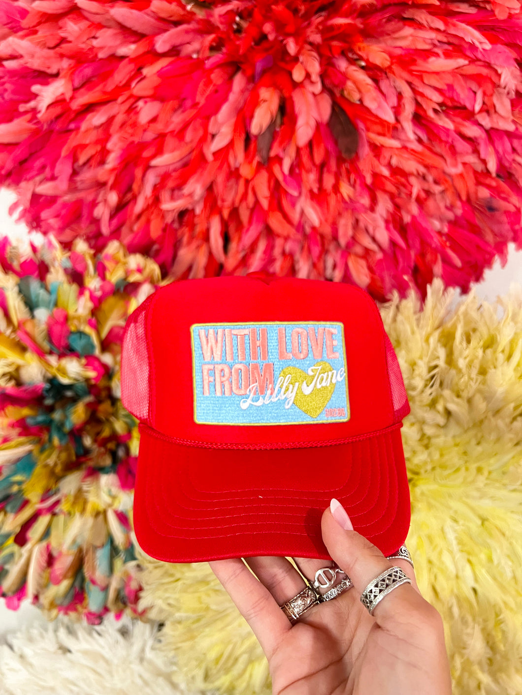 With Love From Lilly Jane Trucker Hat - Red