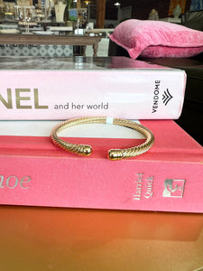Dainty Gold Cable Bracelet Cuff