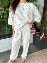 Load image into Gallery viewer, Robin Polka Dot Lounge Set- Grey/Navy
