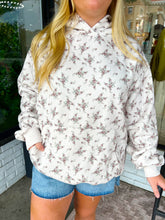 Load image into Gallery viewer, Bryce Floral Printed Oversized Hoodie- Cream/Mocha
