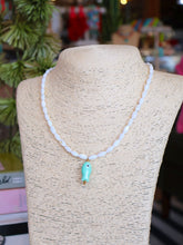 Load image into Gallery viewer, Dainty Glass Beaded Fish Necklace - White/Mint
